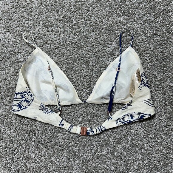 Johanna Ortiz Womens Sz 12 White Afternoon in Fez Linen Crop Bralette Top Cream - Picture 7 of 12